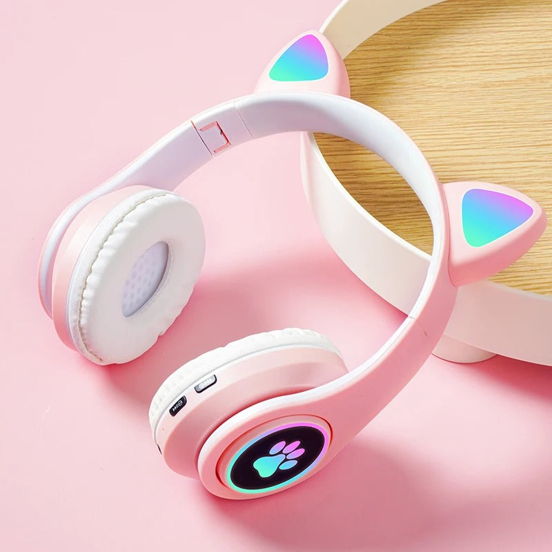 Cute Cat Wireless Headphone RBG Cute Cat Headset