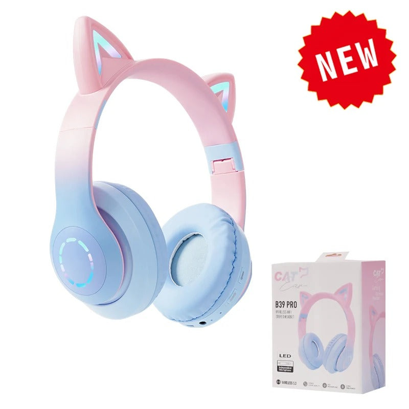 Cute Cat Wireless Headphone RBG Cute Cat Headset