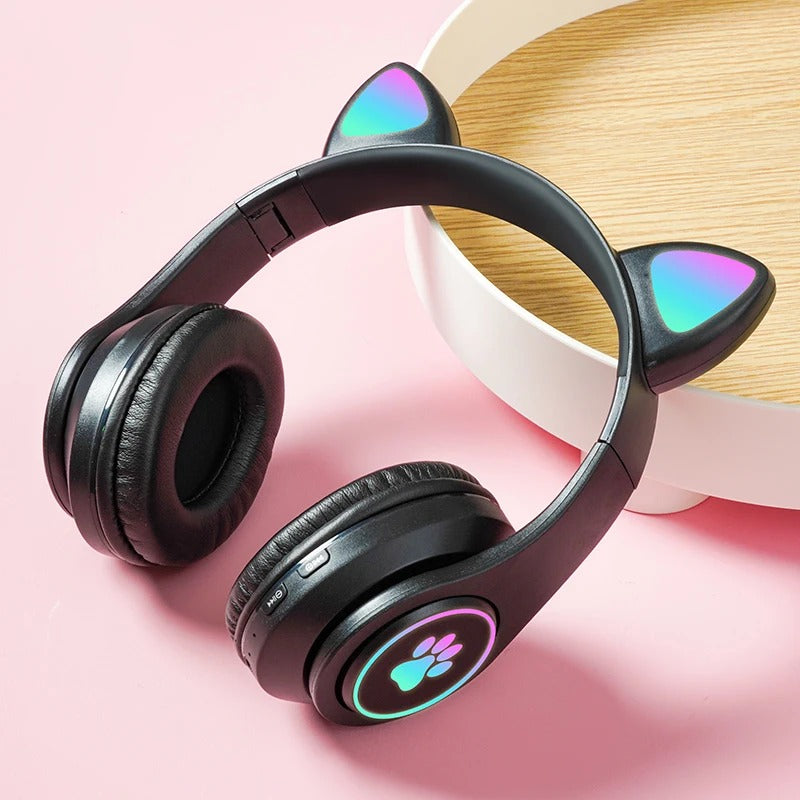 Cute Cat Wireless Headphone RBG Cute Cat Headset