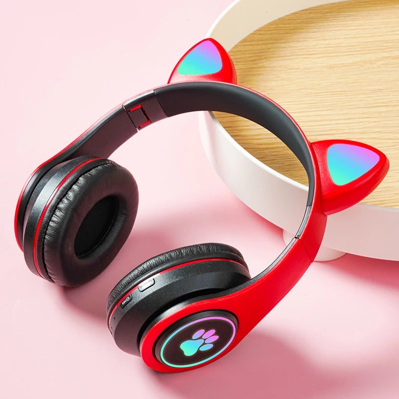 Cute Cat Wireless Headphone RBG Cute Cat Headset