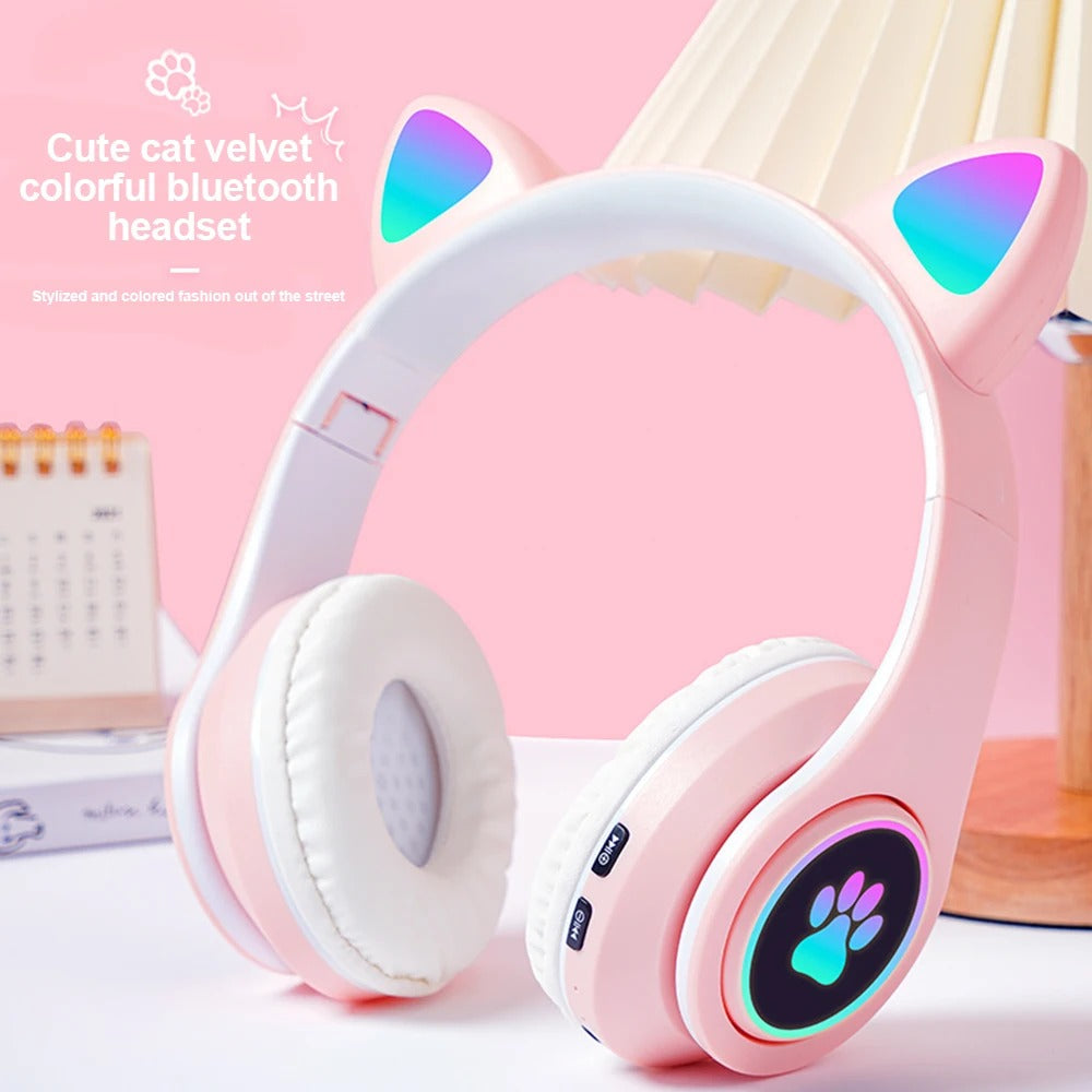 Cute Cat Wireless Headphone RBG Cute Cat Headset