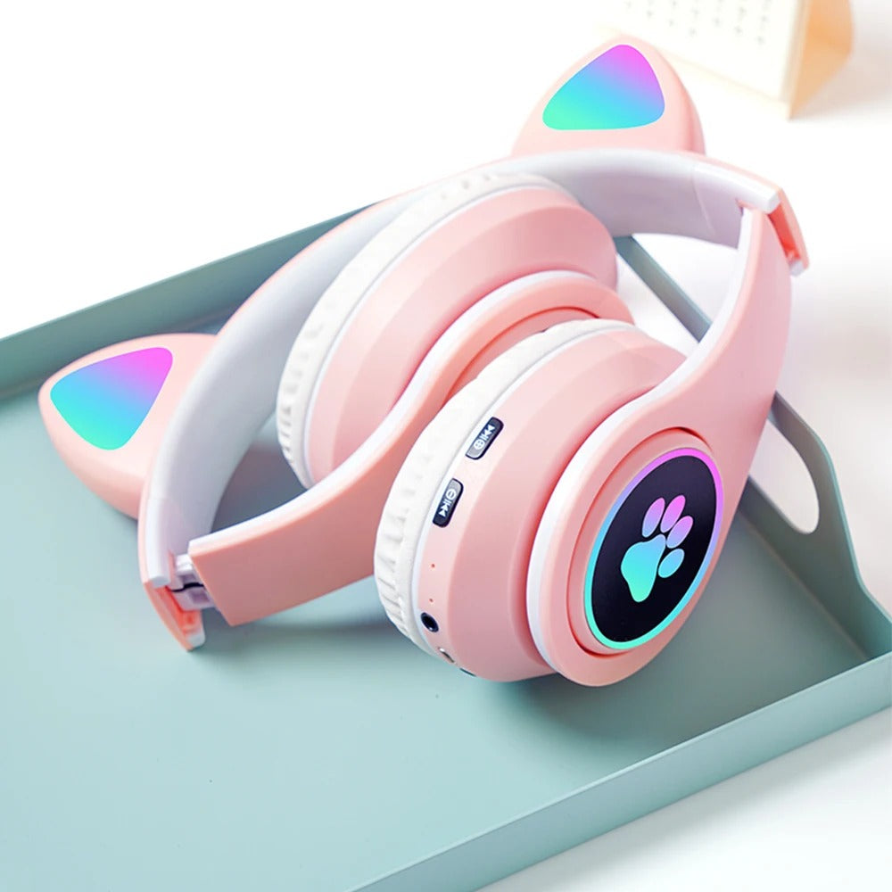 Cute Cat Wireless Headphone RBG Cute Cat Headset