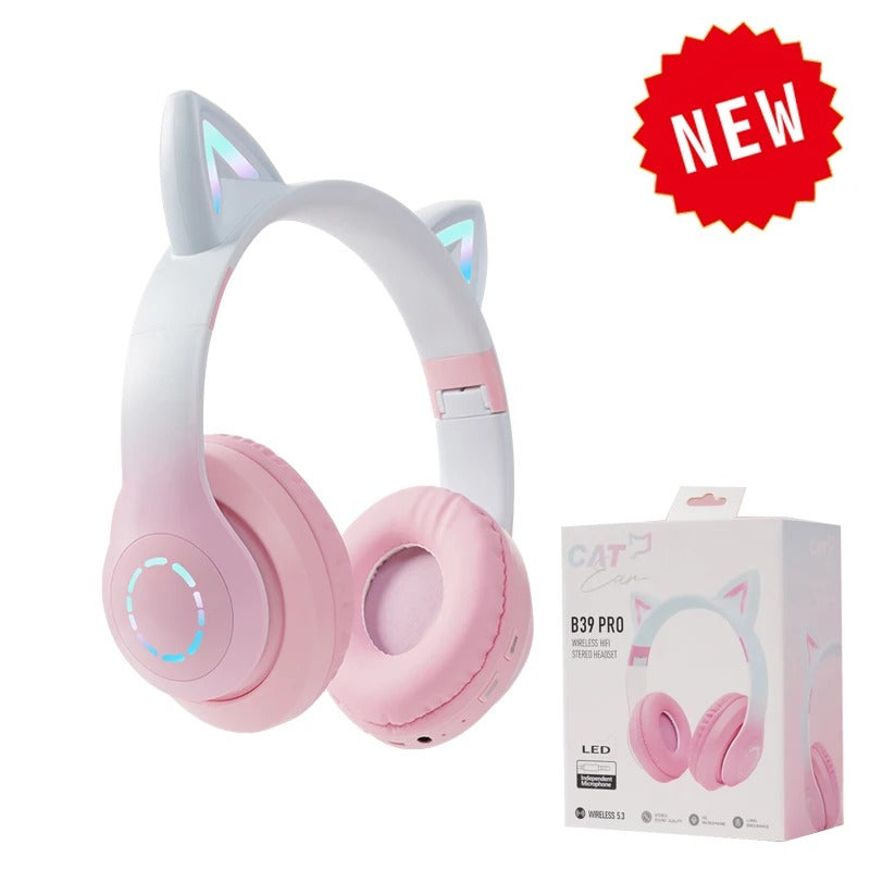 Cute Cat Wireless Headphone RBG Cute Cat Headset