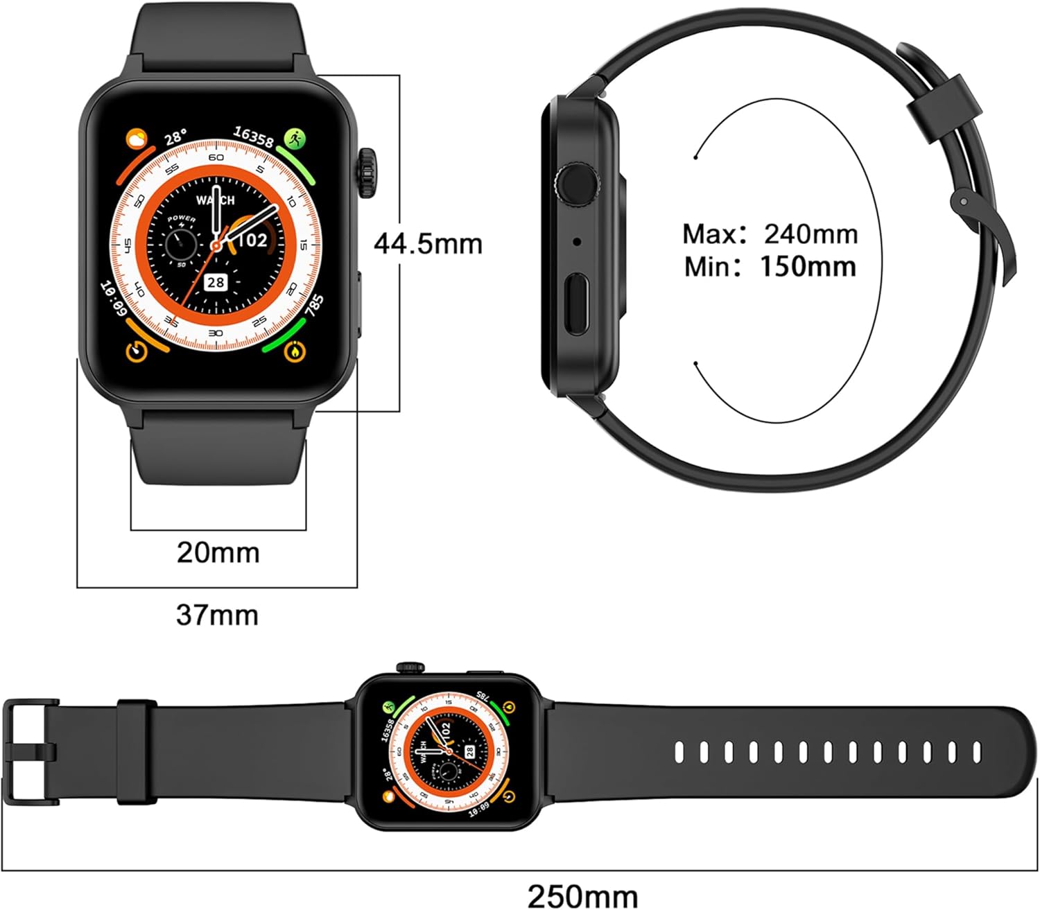 Smart Watch for Men & Women - 1.85