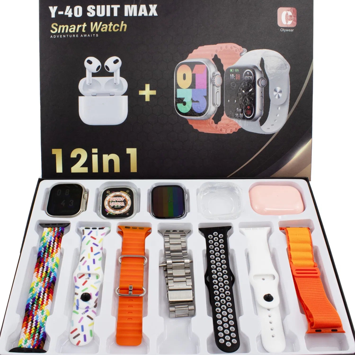 Y-40 Suit Max Double Smart Watches with Earphones and Headphone