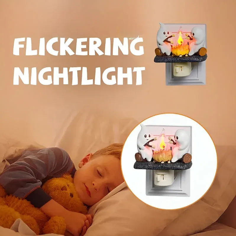 Phantom Campfire Nightlight With Flickering Flame