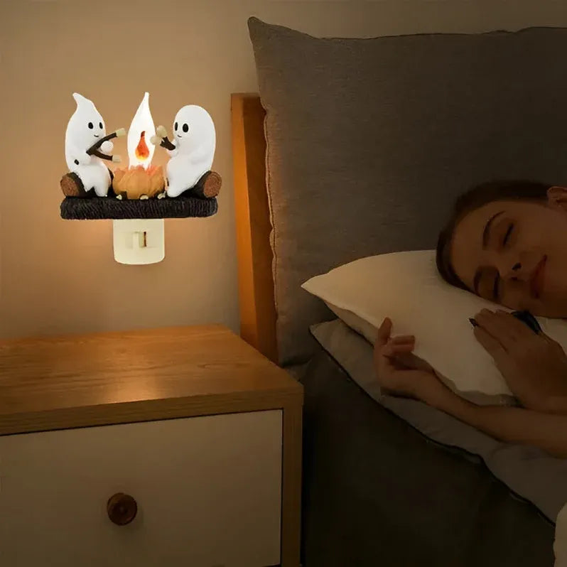 Phantom Campfire Nightlight With Flickering Flame