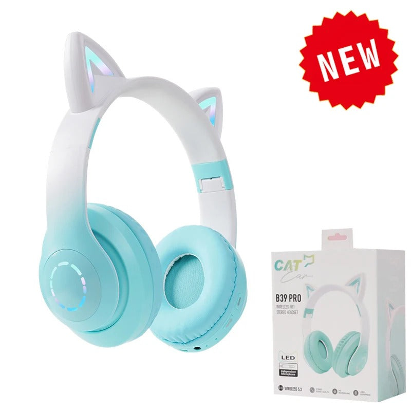 Cute Cat Wireless Headphone RBG Cute Cat Headset