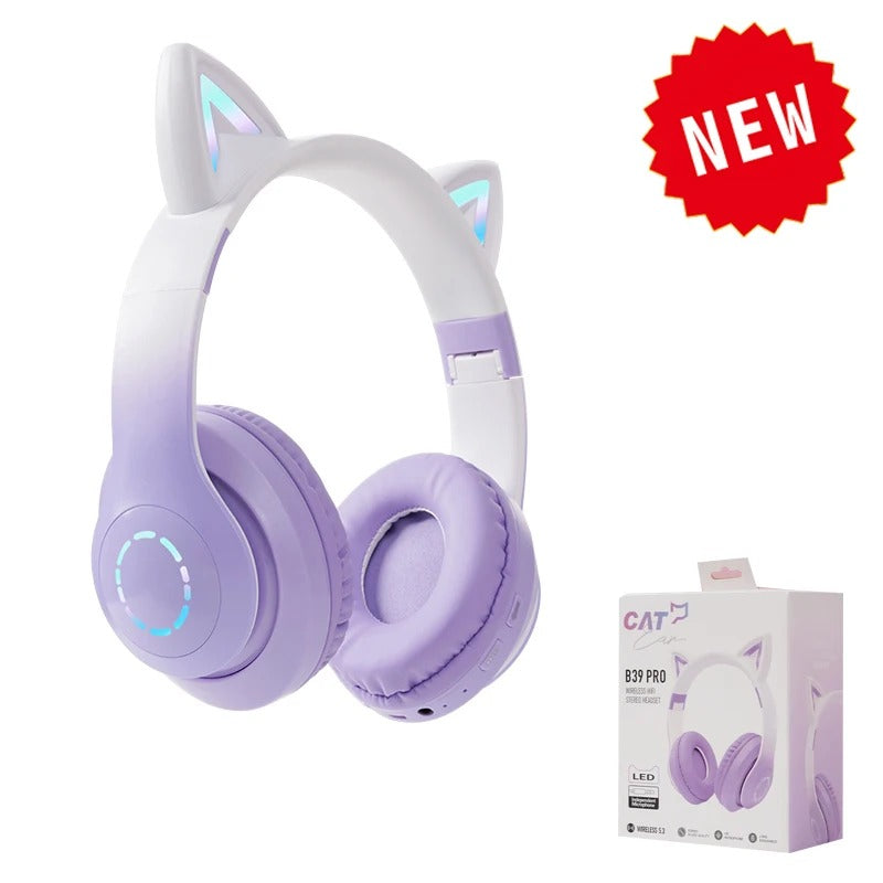 Cute Cat Wireless Headphone RBG Cute Cat Headset