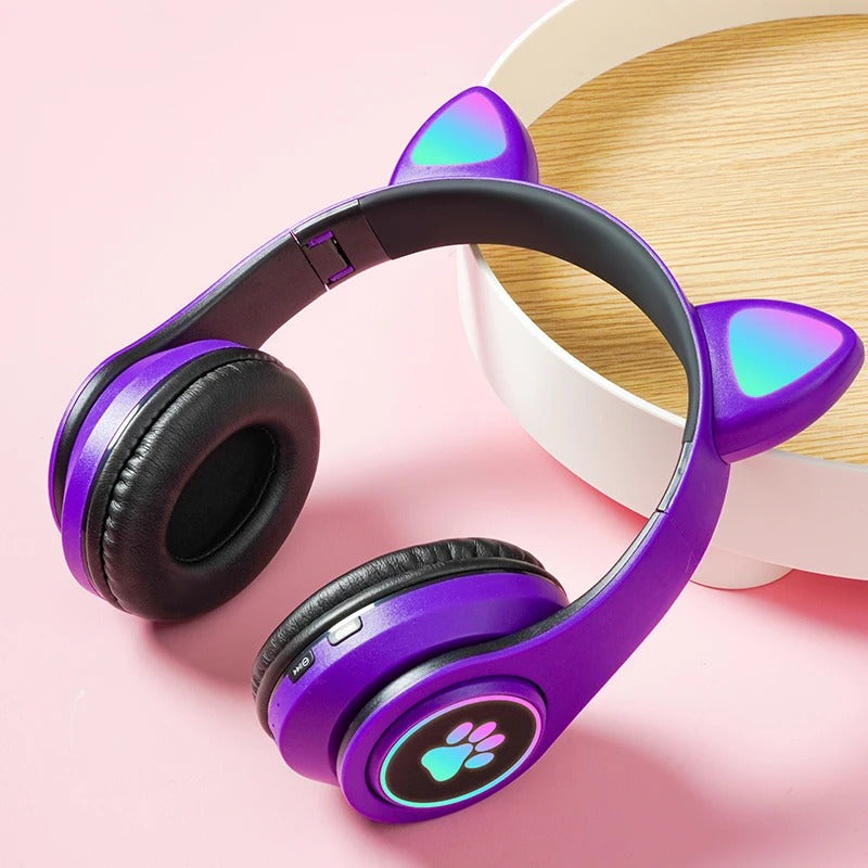 Cute Cat Wireless Headphone RBG Cute Cat Headset