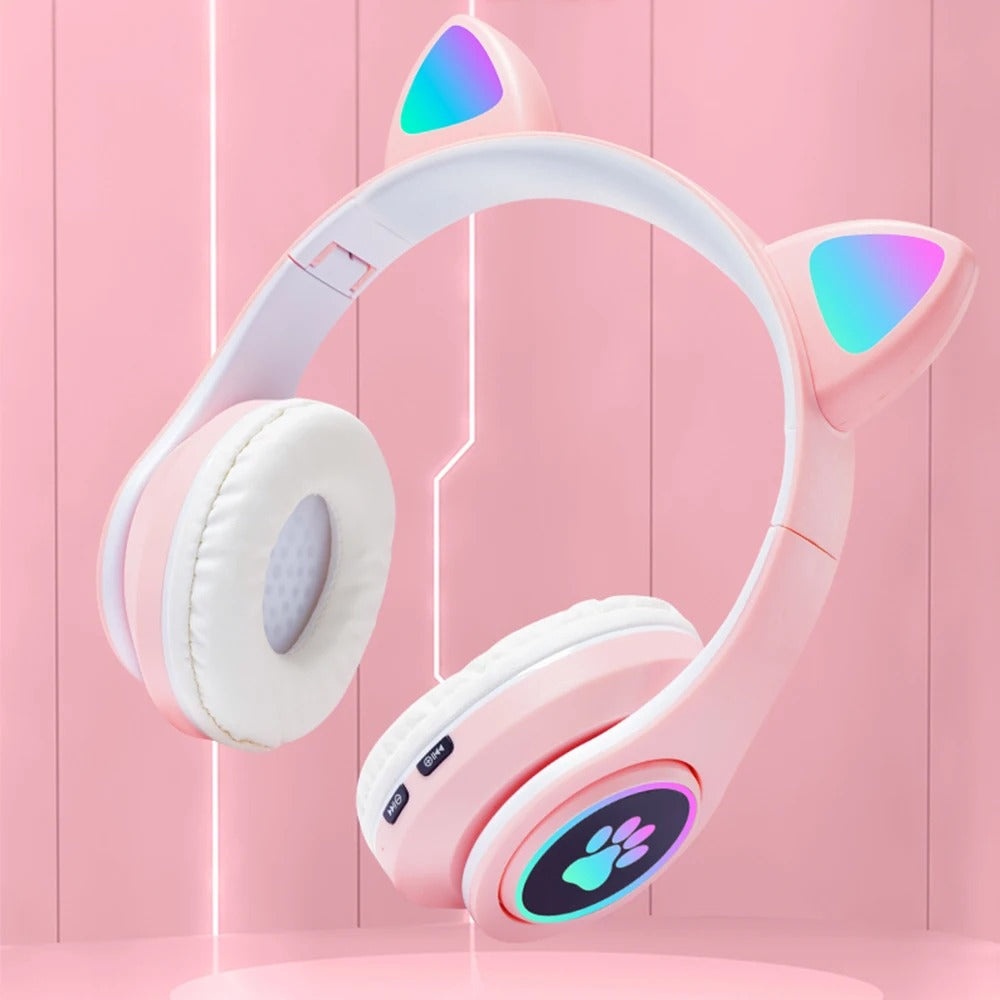 Cute Cat Wireless Headphone RBG Cute Cat Headset